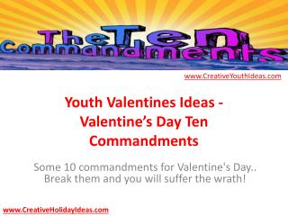 Youth Valentines Ideas - Valentine’s Day Ten Commandments