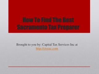 How To Find The Best Sacramento Tax Preparer