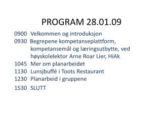 PROGRAM 28.01.09