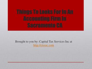 Things To Looks For In An Accounting Firm In Sacramento CA