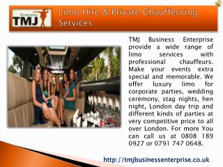 Limo Hire London At The Most Popular Parties Destination