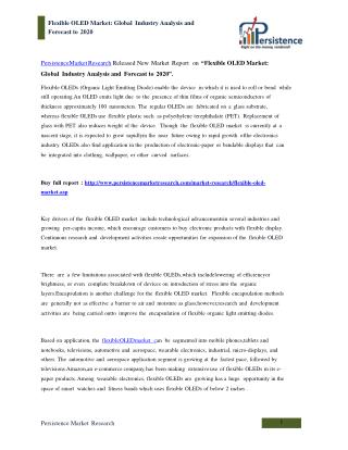 Global Flexible OLED Market Analysis and Forecast to 2020