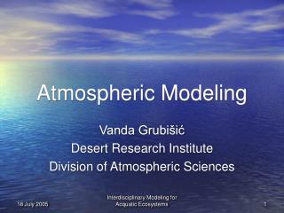 Atmospheric Modeling