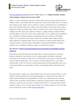 Global Asthma Treatment Market Analysis and Forecast to 2020