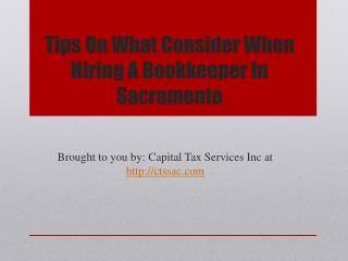 Tips On What Consider When Hiring A Bookkeeper In Sacramento