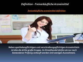 Freiverkäufliche Arzneimittel Definition