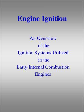 Engine Ignition