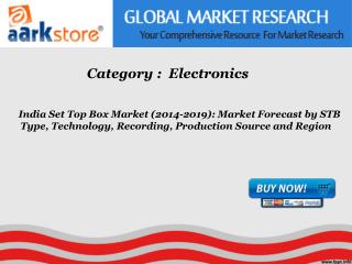 Aarkstore - India Set Top Box Market (2014-2019): Market For