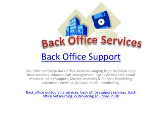 Back Office Support