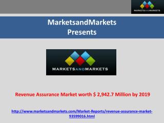 Revenue Assurance Market worth $ 2,942.7 Million by 2019