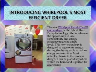 Introducing Whirlpool’s Most Efficient Dryer