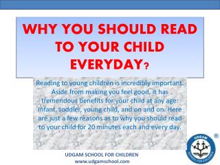 Why you should read to your child everyday