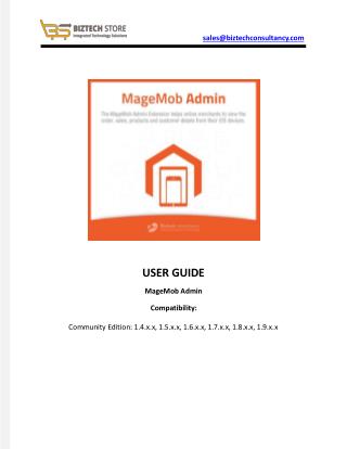 MageMob Admin Extension - User Guide