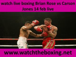 watch live boxing Brian Rose vs Carson Jones 14 feb live