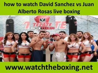 how to watch David Sanchez vs Juan Alberto Rosas live boxing