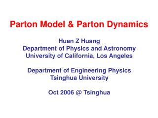 Parton Model &amp; Parton Dynamics