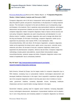 Global Companion Diagnostics Market Analysis to 2020
