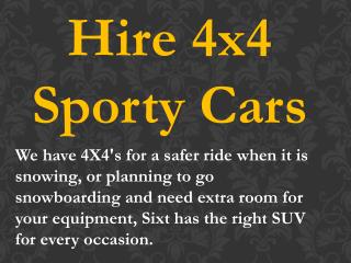 Hire 4x4 Sporty Cars