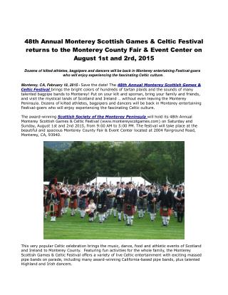 48th Annual Monterey Scottish Games & Celtic Festival