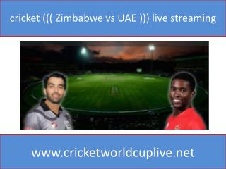 cricket ((( Zimbabwe vs UAE ))) live streaming