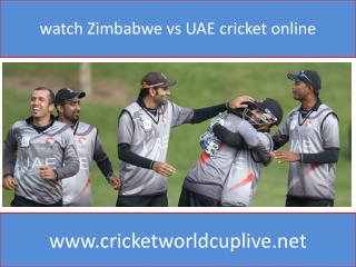 watch Zimbabwe vs UAE cricket online