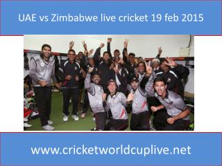 UAE vs Zimbabwe live cricket 19 feb 2015