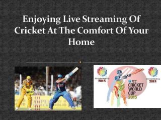 Enjoying Live Streaming Of Cricket At The Comfort Of Your Ho