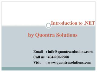 .NET Introduction by QuontraSolutions