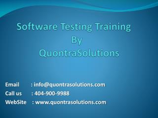 Software Quality Assurance Training by Quontra Solutions