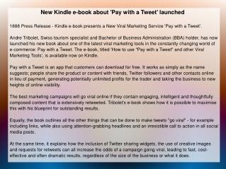 New Kindle e-book about 'Pay with a Tweet' launched