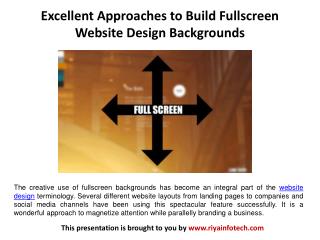 Excellent Approaches to Build Fullscreen Website Design Backgrounds
