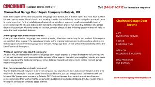 Choose Best Garage Door Repair Company in Batavia, OH