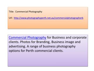 Commercial Photography