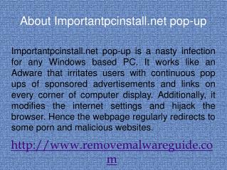 Remove Importantpcinstall.net pop-up: uninstall it completel