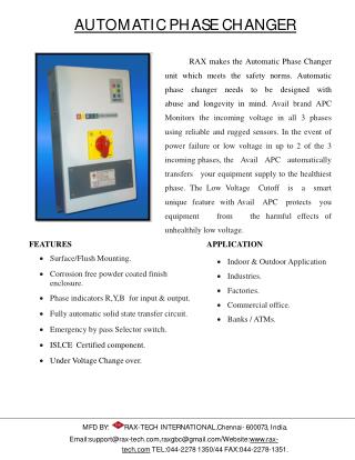 Automatic Phase Changer - GBC Technology