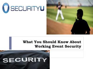 What You Should Know About Working Event Security