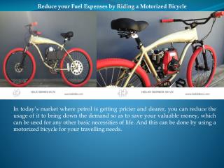 Reduce your Fuel Expenses by Riding a Motorized Bicycle