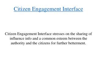 Citizen Engagement Interface