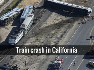 Train crash in California
