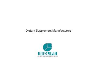 Dietary Supplement Manufacturers