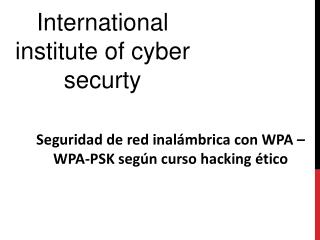 Seguridad de red inalambrica con WPA –WPA-PSK segun curso ha