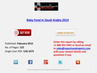 New Report On Baby Food Market in Saudi Arabia 2014