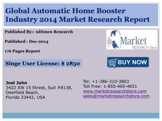Global Automatic Home Booster Industry 2014 Market Research