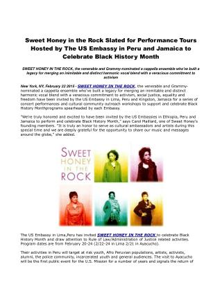 Sweet Honey in the Rock Slated for Performance Tours