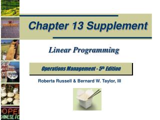 Linear Programming