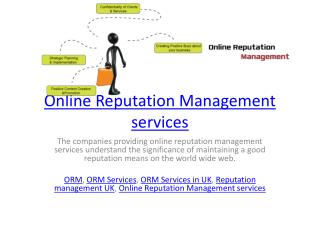 Online Reputation Management services