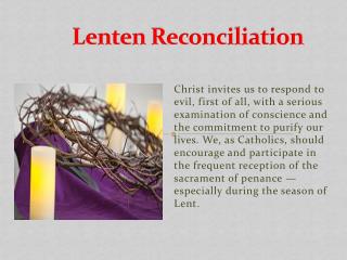 Lenten Reconciliation