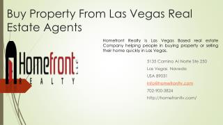Buy Property From Las Vegas Real Estate Agents