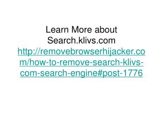 How to Remove Search.klivs.com Search Engine