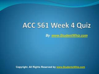 ACC 561 Week 4 Quiz Answers